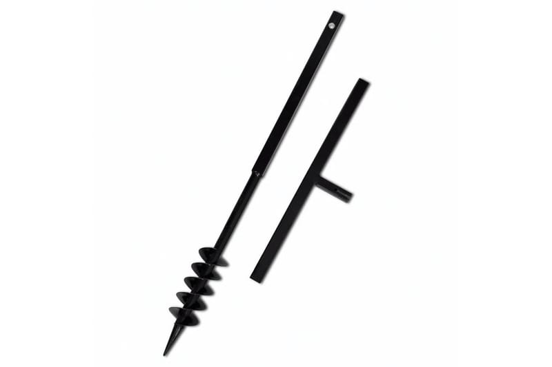 Jordbor med håndtak 80 mm dobbelspiral svart stål - Tekstiler - Gardiner