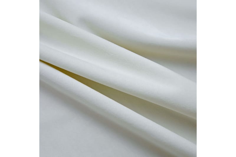 Lystette gardiner med ringer 2 stk fløyel kremhvit 140x175cm - Mørkleggingsgardin