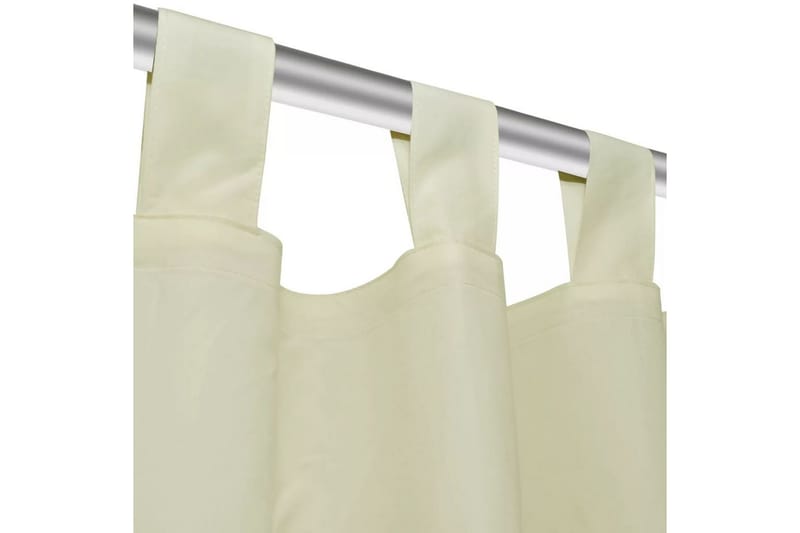 2stk Krem Micro-Sateng Gardiner med Sløyfer 140 x 225 cm - Kremhvit - Tekstiler - Gardiner - Mørkleggingsgardin