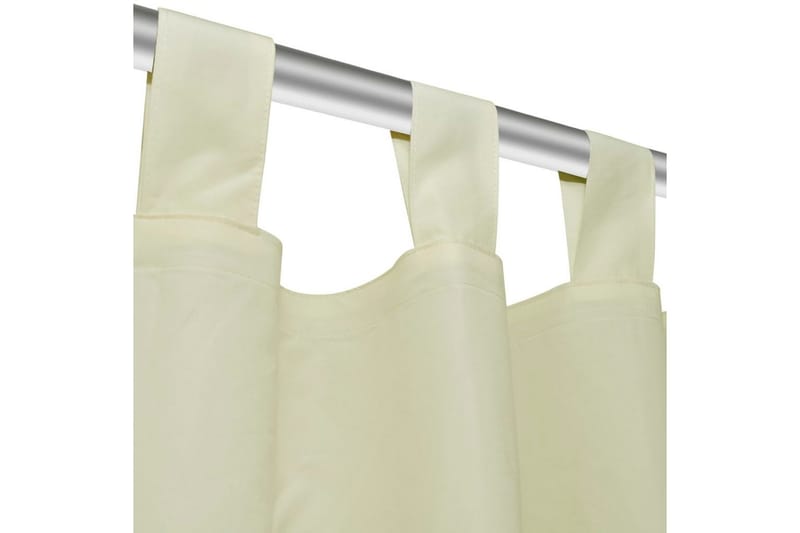 2stk Krem Micro-Sateng Gardiner med Sløyfer 140 x 245 cm - Kremhvit - Tekstiler - Gardiner - Mørkleggingsgardin