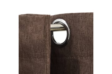 Lystett gardin med maljer og lin-design gråbrun 290x245 cm - Taupe - Tekstiler - Gardiner - Mørkleggingsgardin