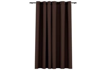 Lystett gardin med maljer og lin-design gråbrun 290x245 cm - Taupe - Tekstiler - Gardiner - Mørkleggingsgardin