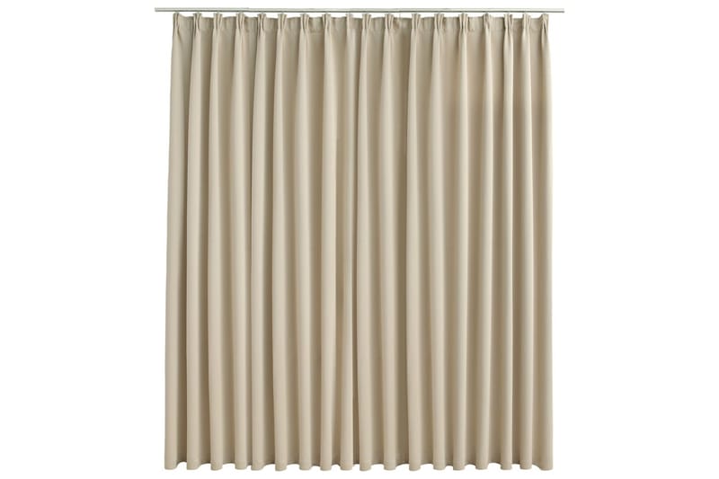 Lystett gardin med metallkroker beige 290x245 cm - Mørkleggingsgardin