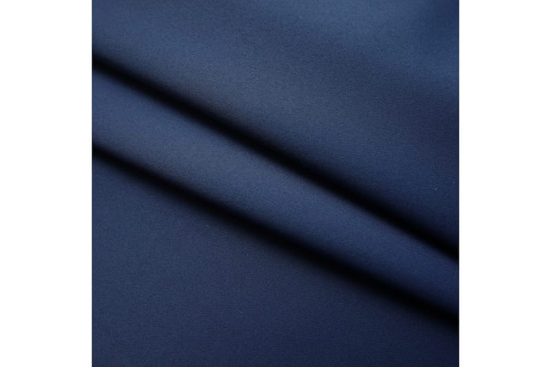 Lystett gardin med metallkroker blå 290x245 cm - Mørkleggingsgardin
