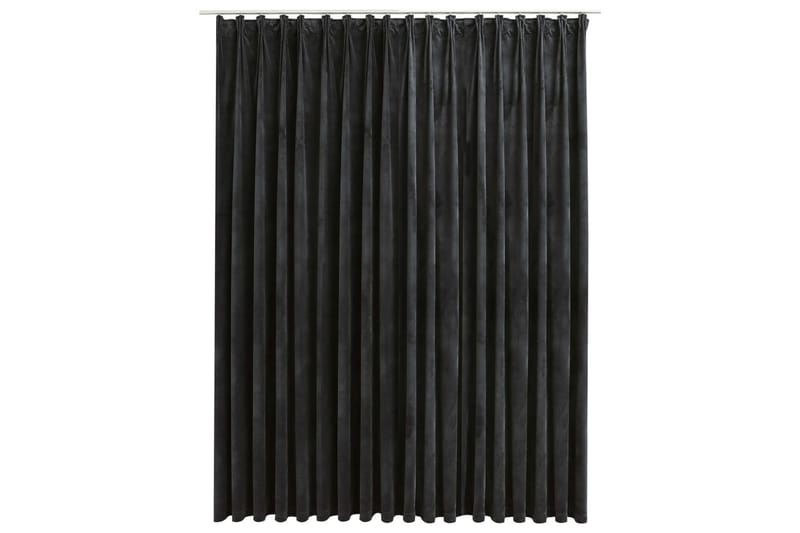 Lystett gardin med metallkroker fløyel antrasitt 290x245 cm - Tekstiler - Gardiner - Mørkleggingsgardin