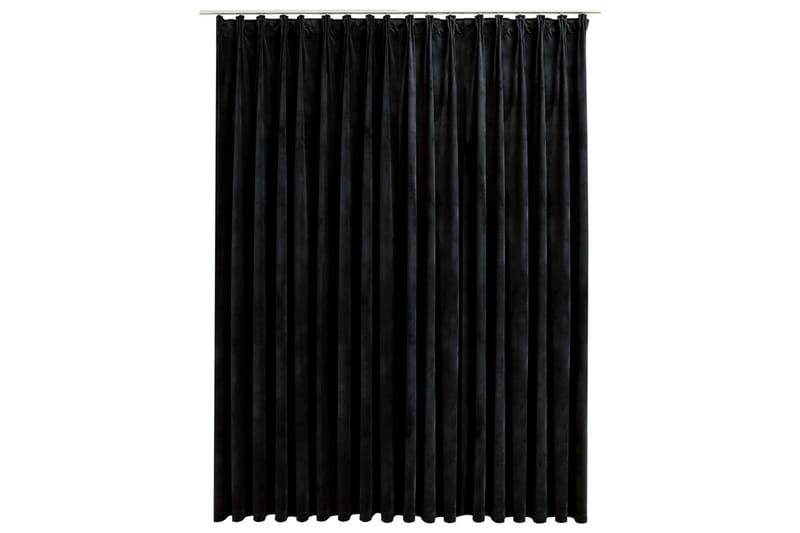 Lystett gardin med metallkroker fløyel svart 290x245 cm - Tekstiler - Gardiner - Mørkleggingsgardin