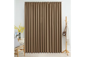 Lystett gardin med metallkroker gråbrun 290x245 cm - Tekstiler - Gardiner - Mørkleggingsgardin