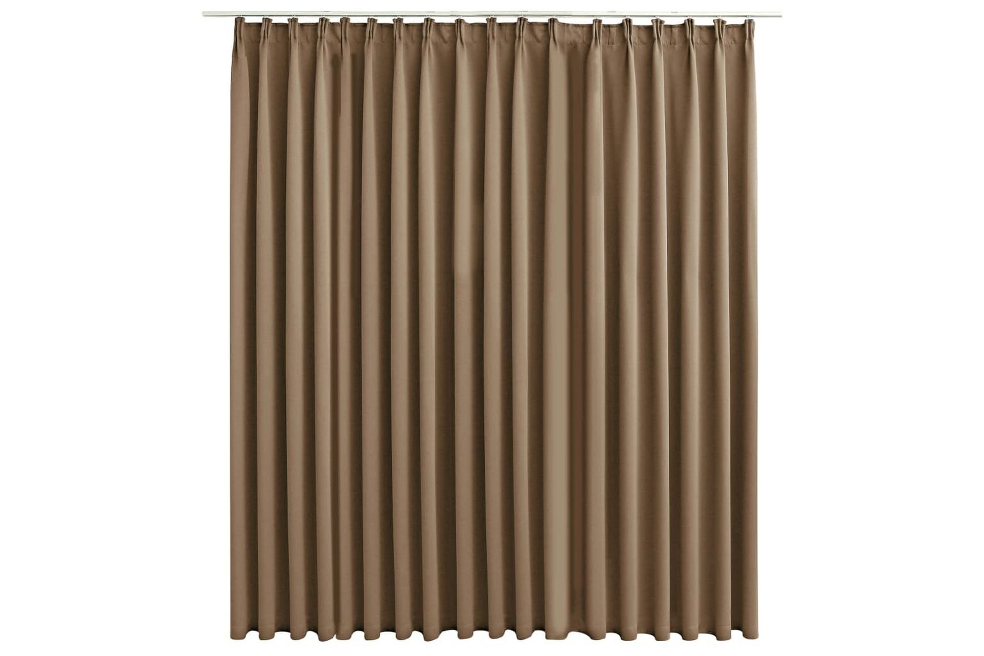 Lystett gardin med metallkroker gråbrun 290x245 cm - Tekstiler - Gardiner - Mørkleggingsgardin
