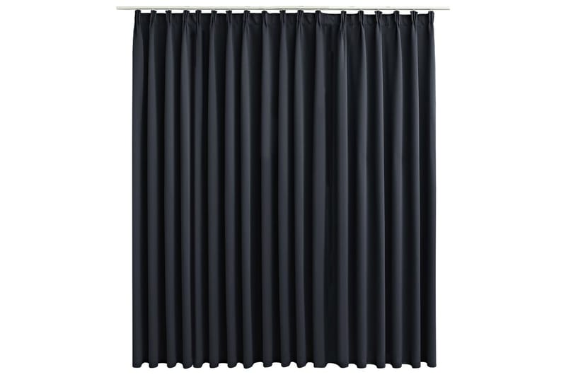 Lystett gardin med metallkroker svart 290x245 cm - Tekstiler - Gardiner - Mørkleggingsgardin