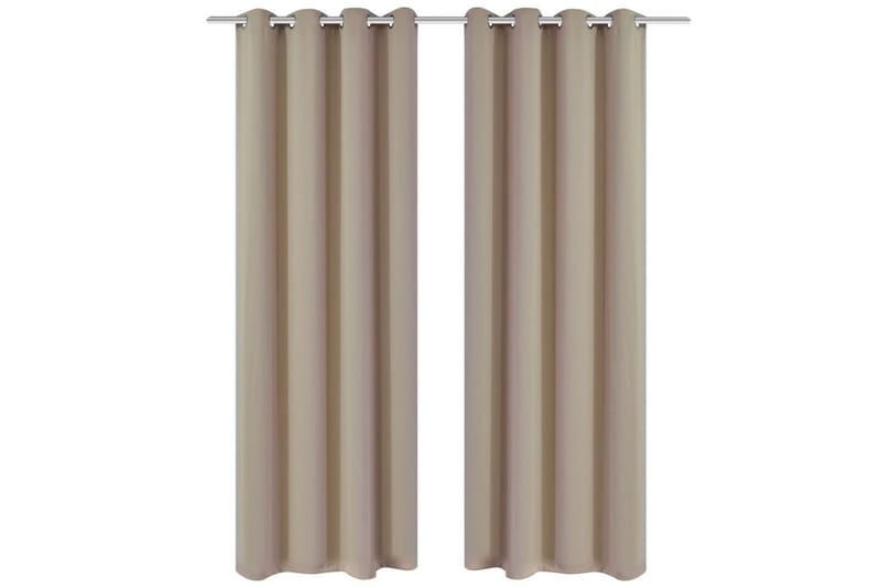 Lystett gardin med metallmaljer 270x245 cm krem - Kremhvit - Tekstiler - Gardiner - Mørkleggingsgardin