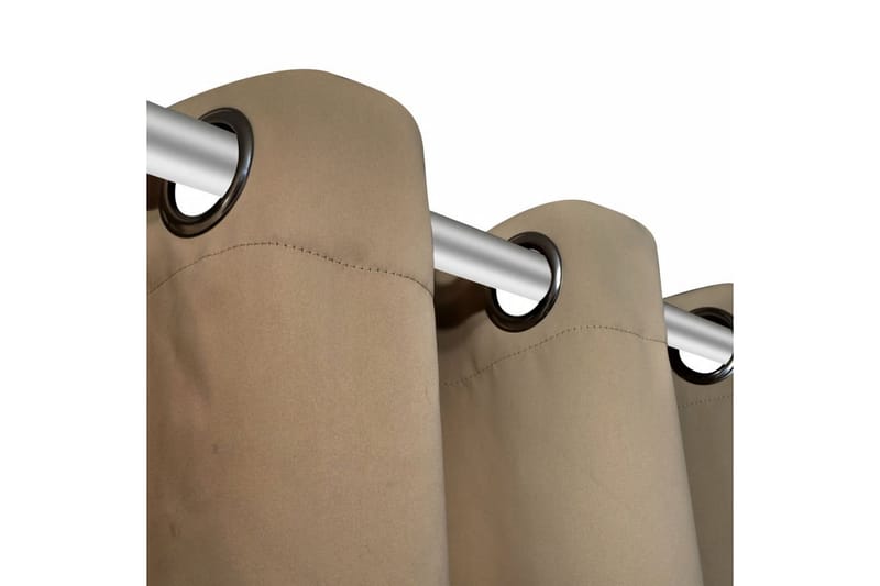 Lystett gardin med metallmaljer 270x245 cm krem - Kremhvit - Tekstiler - Gardiner - Mørkleggingsgardin