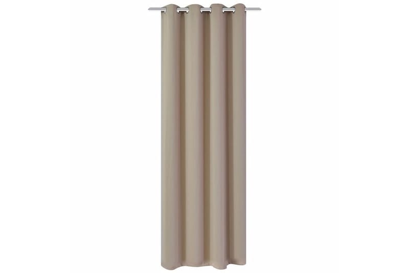 Lystett gardin med metallmaljer 270x245 cm krem - Kremhvit - Tekstiler - Gardiner - Mørkleggingsgardin
