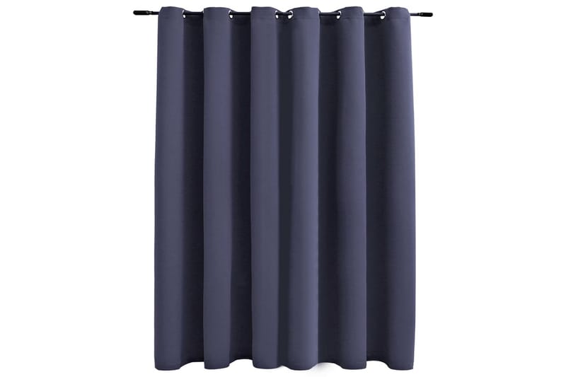 Lystett gardin med metallringer antrasitt 290x245 cm - Tekstiler - Gardiner - Mørkleggingsgardin