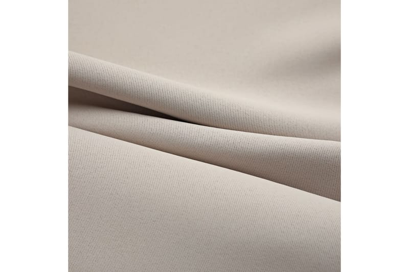 Lystett gardin med metallringer beige 290x245 cm - Tekstiler - Gardiner - Mørkleggingsgardin
