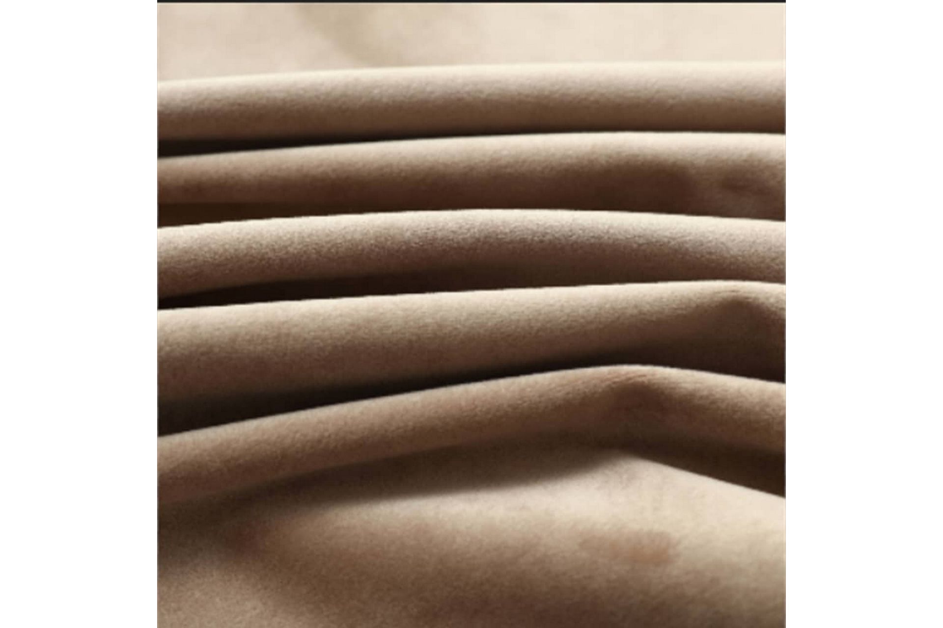 Lystett gardin med metallringer fløyel beige 290x245 cm - Tekstiler - Gardiner - Mørkleggingsgardin