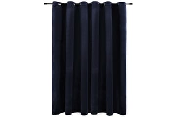 Lystett gardin med metallringer fløyel svart 290x245 cm - Tekstiler - Gardiner - Mørkleggingsgardin