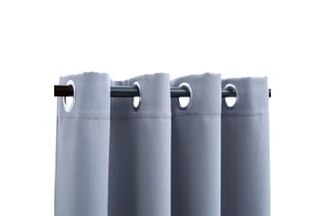 Lystett gardin med metallringer grå 290x245 cm - Tekstiler - Gardiner - Mørkleggingsgardin