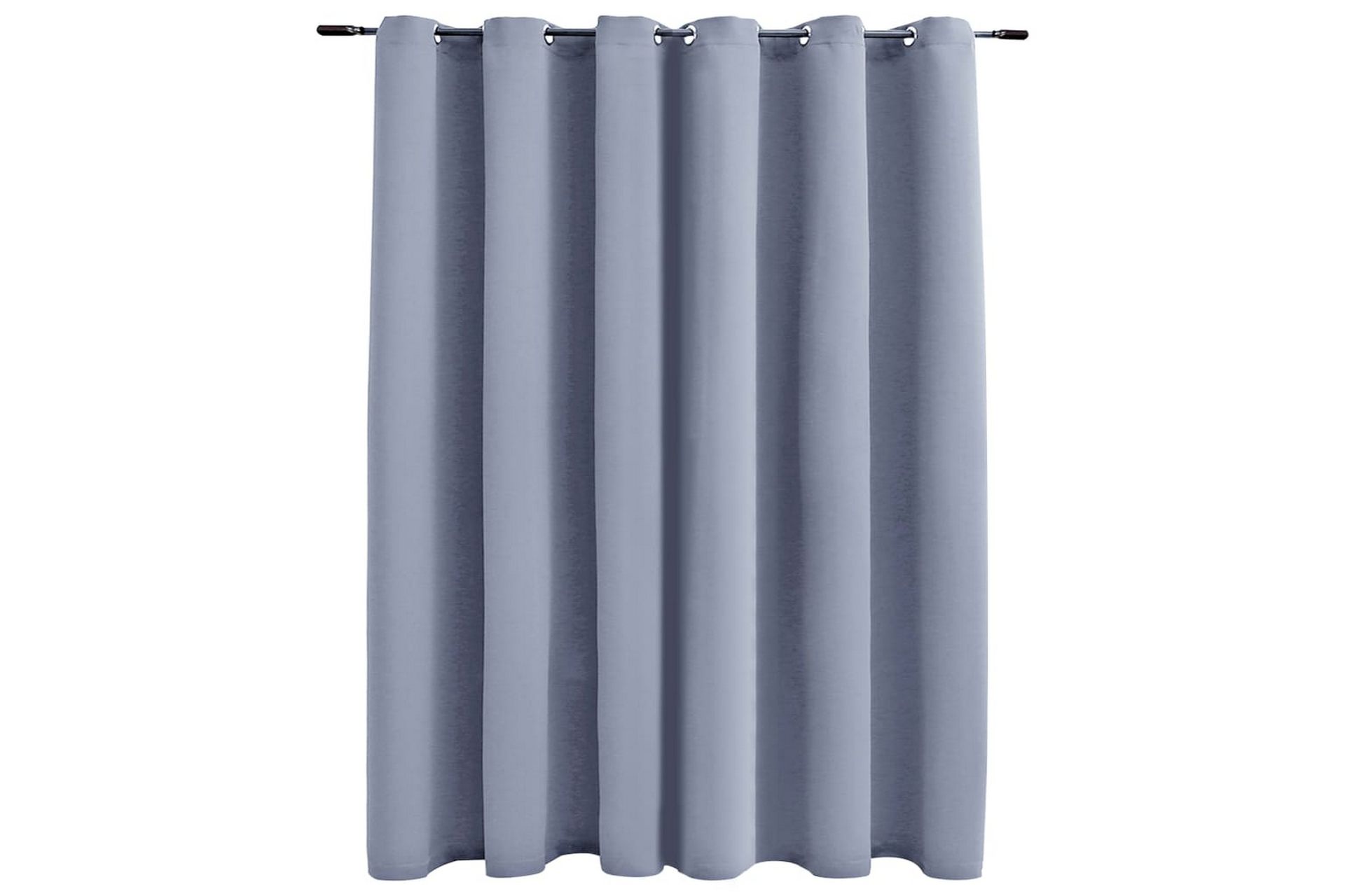 Lystett gardin med metallringer grå 290x245 cm - Tekstiler - Gardiner - Mørkleggingsgardin