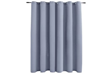Lystett gardin med metallringer grå 290x245 cm - Tekstiler - Gardiner - Mørkleggingsgardin