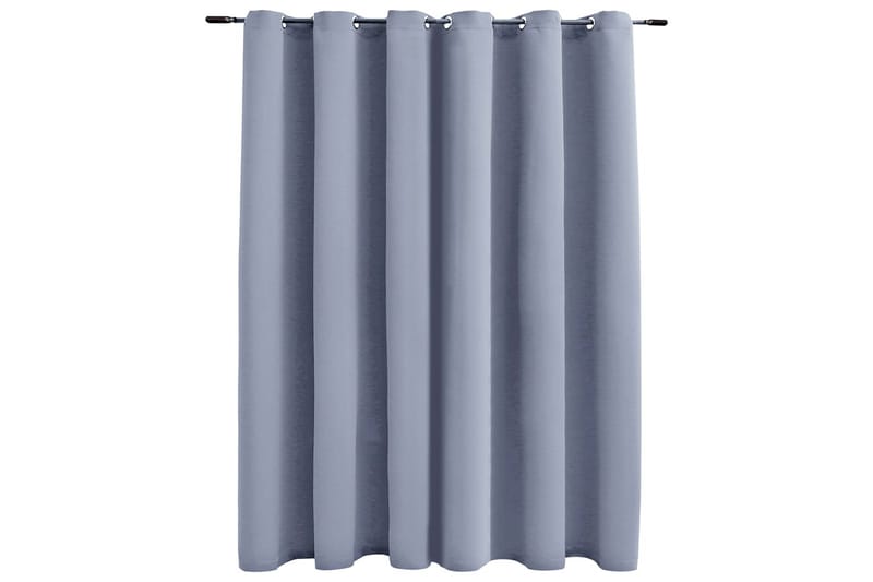 Lystett gardin med metallringer grå 290x245 cm - Tekstiler - Gardiner - Mørkleggingsgardin
