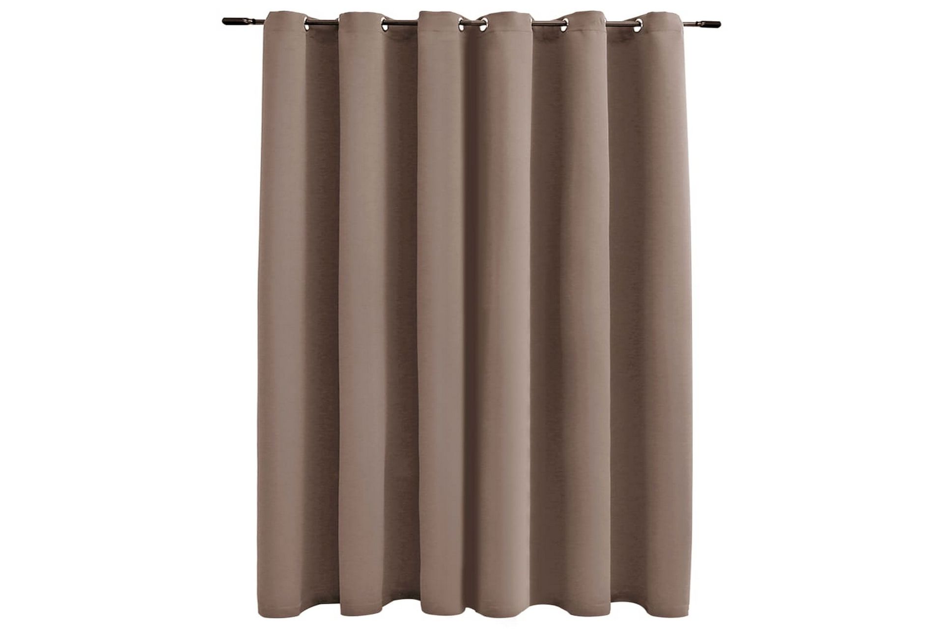 Lystett gardin med metallringer gråbrun 290x245 cm - Tekstiler - Gardiner - Mørkleggingsgardin