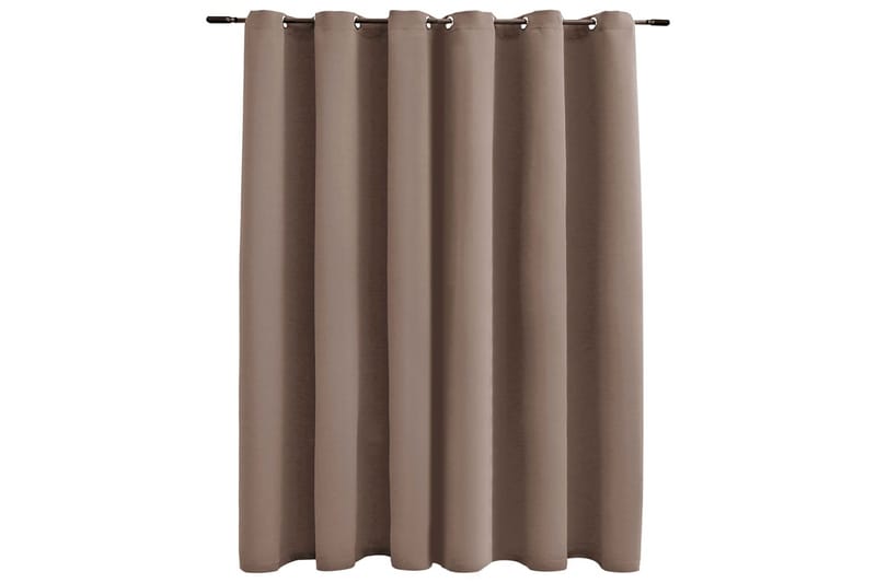 Lystett gardin med metallringer gråbrun 290x245 cm - Tekstiler - Gardiner - Mørkleggingsgardin