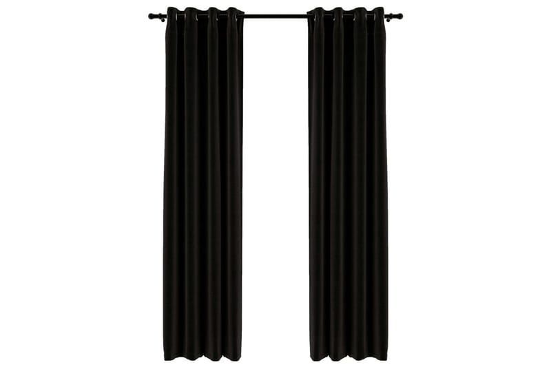 Lystette gardiner 2 stk antrasitt 140x245 cm - Antrasittgrå - Tekstiler - Gardiner - Mørkleggingsgardin