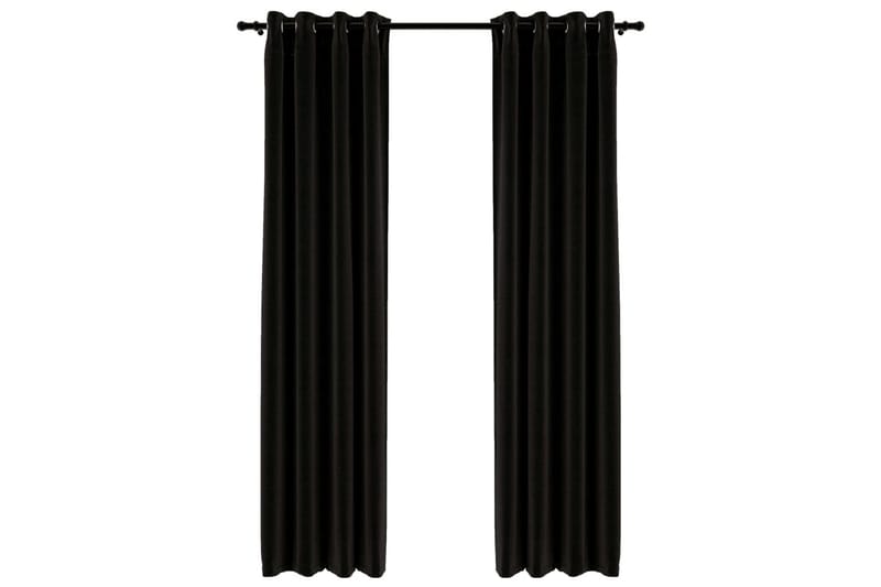 Lystette gardiner 2 stk antrasitt 140x245 cm - Antrasittgrå - Mørkleggingsgardin