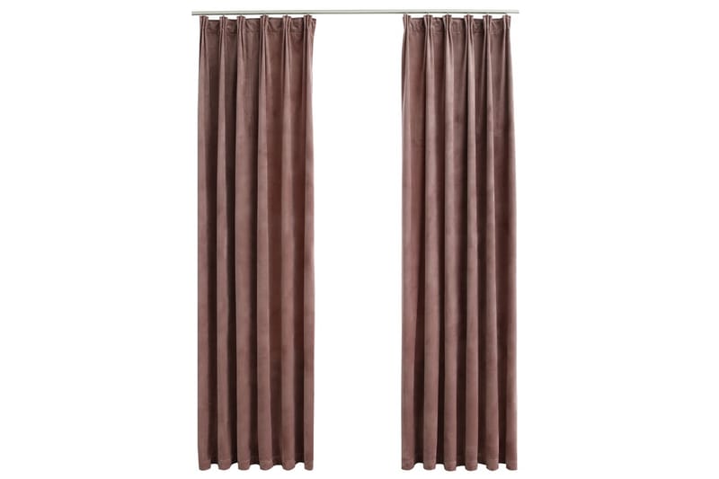 Lystette gardiner kroker 2stk fløyel antikk rosa 140x175cm - Tekstiler - Gardiner - Mørkleggingsgardin