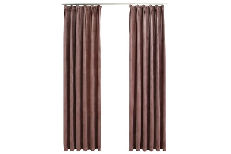 Lystette gardiner kroker 2stk fløyel antikk rosa 140x225cm - Tekstiler - Gardiner - Mørkleggingsgardin