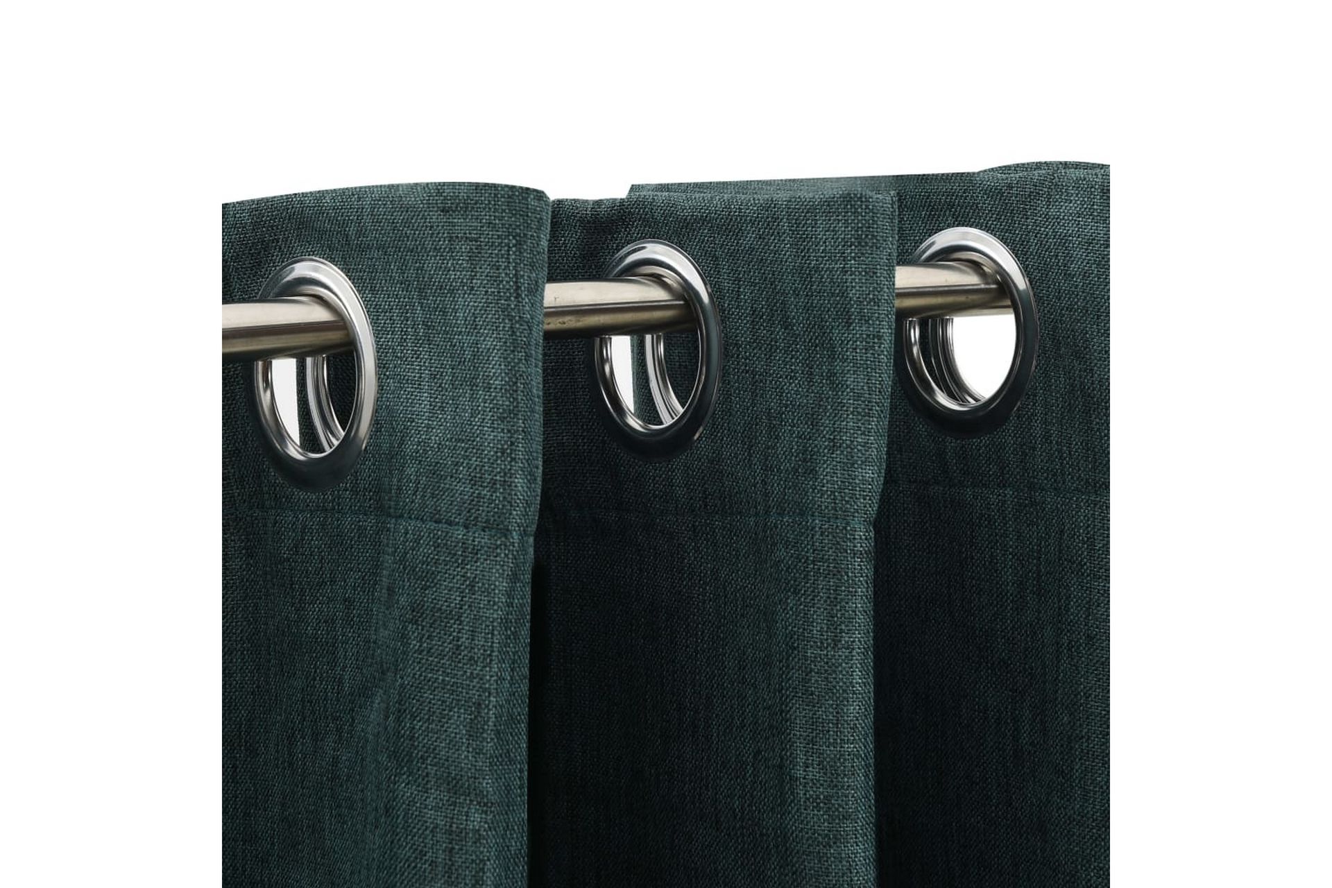 Lystette gardiner maljer og lin-design 2 stk grønn 140x225cm - grønn - Tekstiler - Gardiner - Mørkleggingsgardin