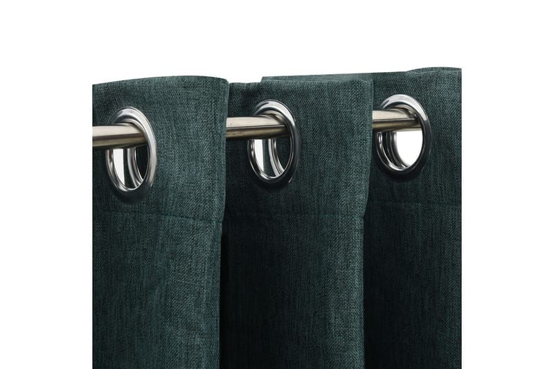 Lystette gardiner maljer og lin-design grønn 290x245 cm - grønn - Mørkleggingsgardin
