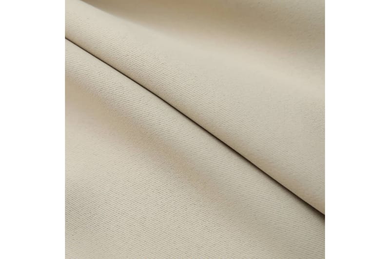 Lystette gardiner med kroker 2 stk beige 140x225 cm - Tekstiler - Gardiner - Mørkleggingsgardin