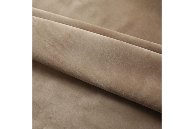Lystette gardiner med kroker 2 stk fløyel beige 140x245 cm - Tekstiler - Gardiner - Mørkleggingsgardin