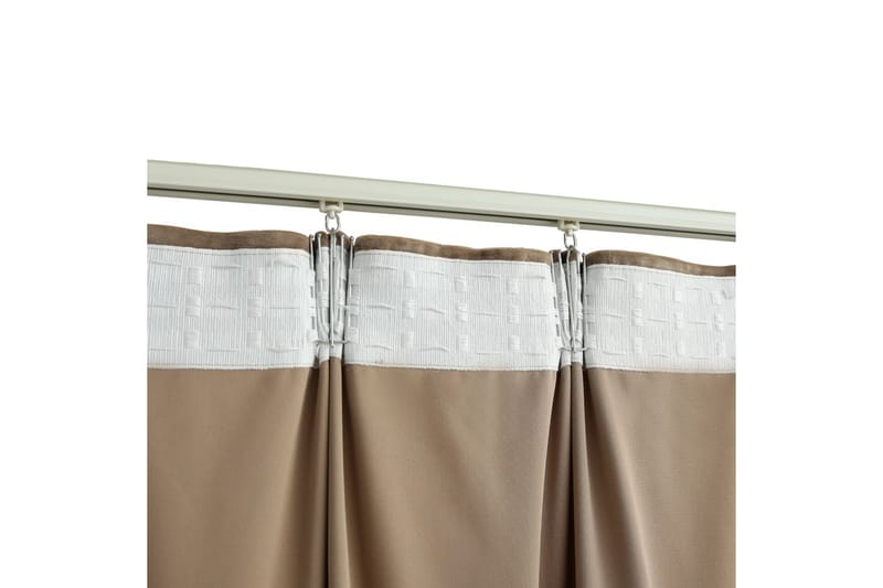 Lystette gardiner med kroker 2 stk fløyel beige 140x245 cm - Tekstiler - Gardiner - Mørkleggingsgardin