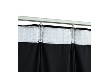Lystette gardiner med kroker 2 stk fløyel svart 140x175 cm - Tekstiler - Gardiner - Mørkleggingsgardin