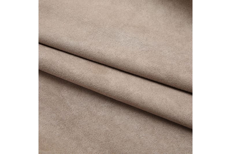 Lystette gardiner med kroker 2 stk gråbrun 140x225 cm - Tekstiler - Gardiner - Mørkleggingsgardin