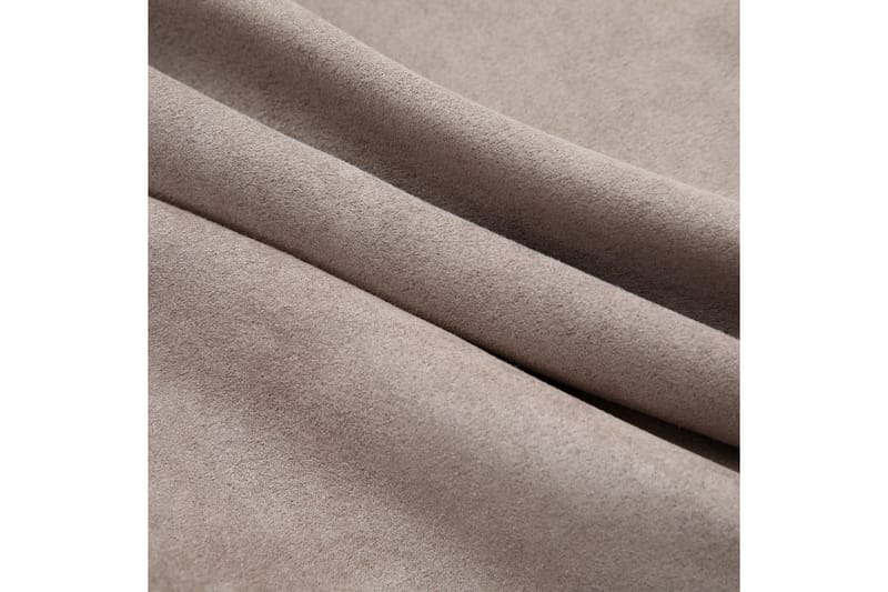 Lystette gardiner med metallringer 2 stk gråbrun 140x225 cm - Tekstiler - Gardiner - Mørkleggingsgardin
