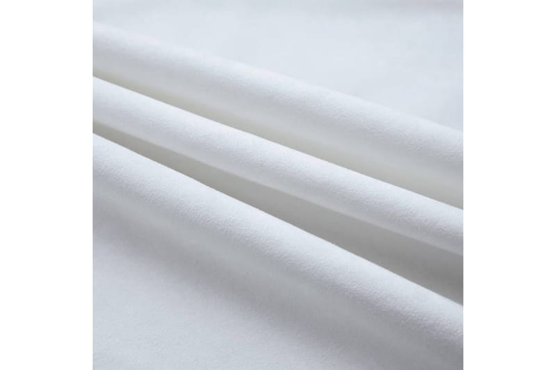 Lystette gardiner med metallringer 2 stk offwhite 140x245cm - Tekstiler - Gardiner - Mørkleggingsgardin
