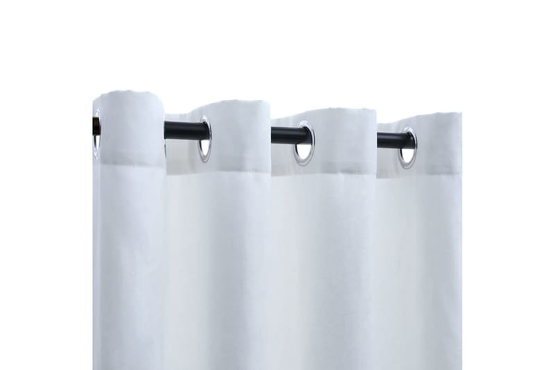 Lystette gardiner med metallringer 2 stk offwhite 140x245cm - Tekstiler - Gardiner - Mørkleggingsgardin