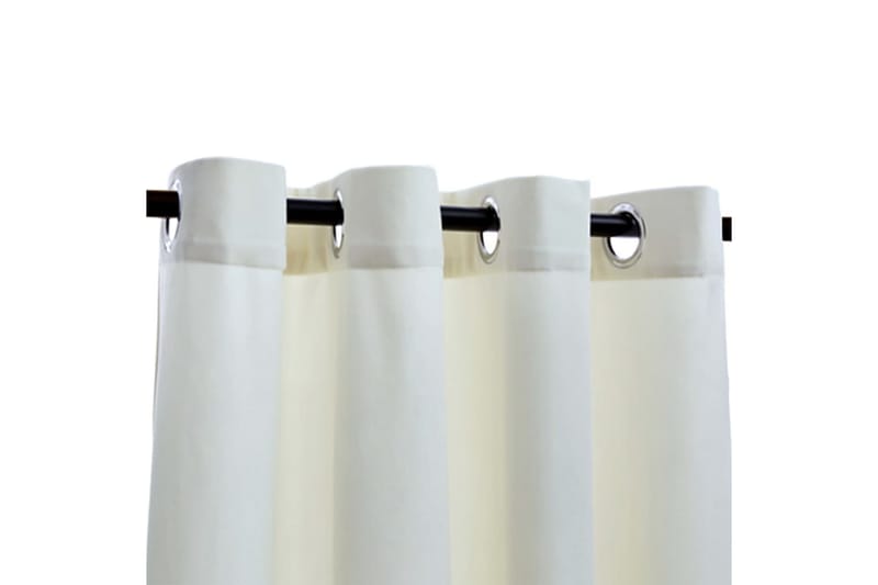 Lystette gardiner med ringer 2 stk fløyel kremhvit 140x225cm - Tekstiler - Gardiner - Mørkleggingsgardin
