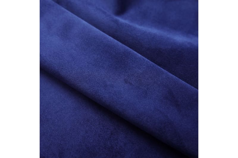 Lystette gardiner med ringer 2 stk fløyel mørkeblå 140x225cm - Tekstiler - Gardiner - Mørkleggingsgardin