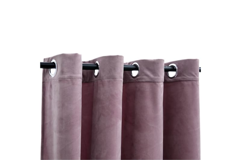Lystette gardiner ringer 2stk fløyel antikk rosa 140x175cm - Tekstiler - Gardiner - Mørkleggingsgardin