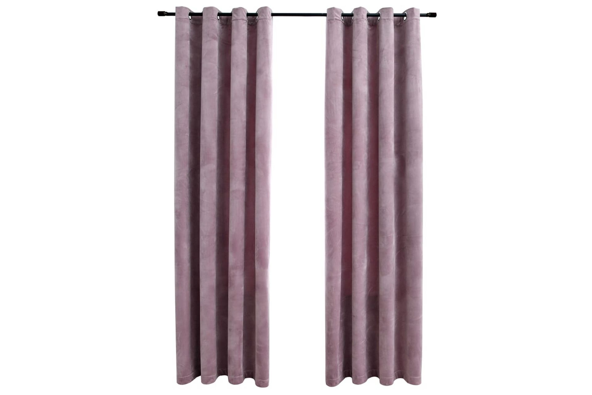 Lystette gardiner ringer 2stk fløyel antikk rosa 140x175cm - Tekstiler - Gardiner - Mørkleggingsgardin