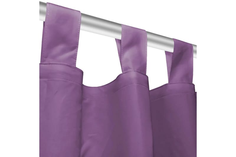 Mikrosateng gardiner med hemper 2 stk 140x175 cm lilla - Lilla - Tekstiler - Gardiner - Mørkleggingsgardin