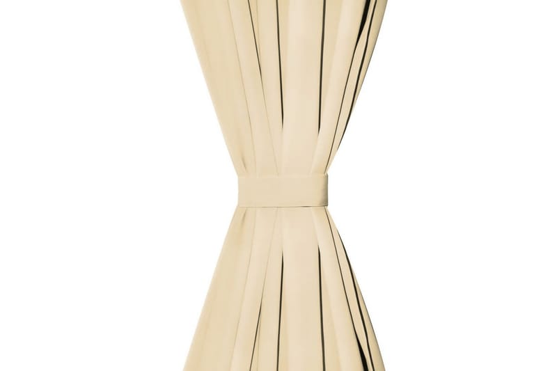 Mikrosateng gardiner med hemper 2 stk 140x225 cm beige - Beige - Tekstiler - Gardiner - Mørkleggingsgardin