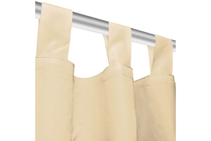 Mikrosateng gardiner med hemper 2 stk 140x225 cm beige - Beige - Tekstiler - Gardiner - Mørkleggingsgardin