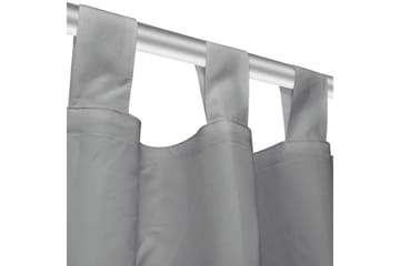 Mikrosateng gardiner med hemper 2 stk 140x245 cm grå - Grå - Tekstiler - Gardiner - Mørkleggingsgardin