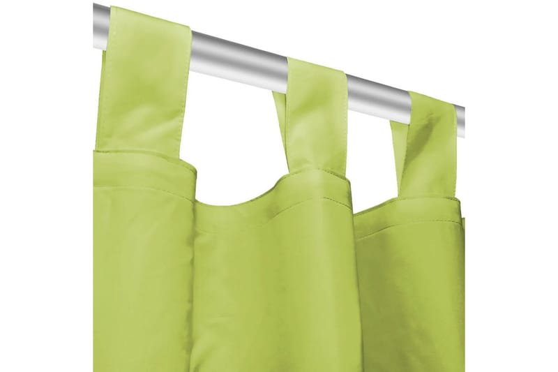Mikrosateng gardiner med hemper 2 stk 140x245 cm grønn - Grønn - Tekstiler - Gardiner - Mørkleggingsgardin
