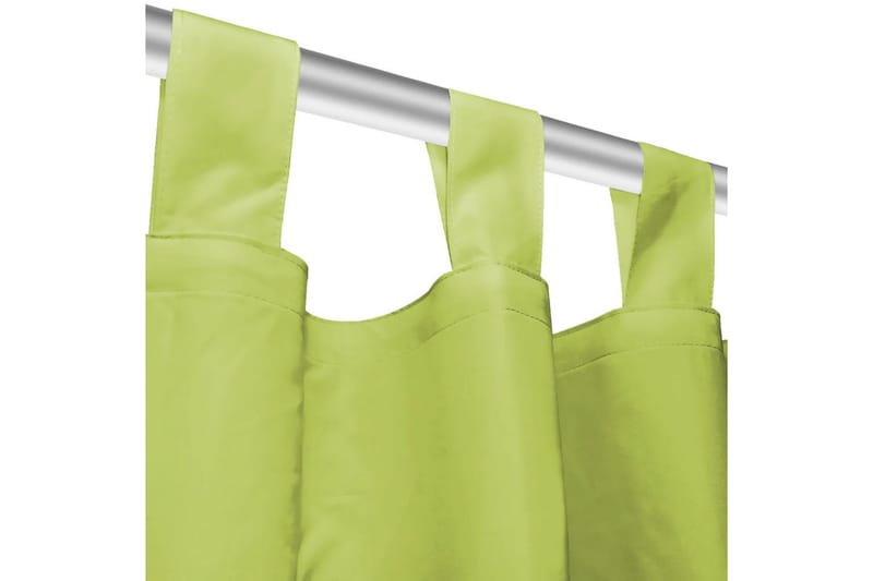 Mikrosateng gardiner med hemper 2 stk 140x245 cm grønn - Grønn - Mørkleggingsgardin
